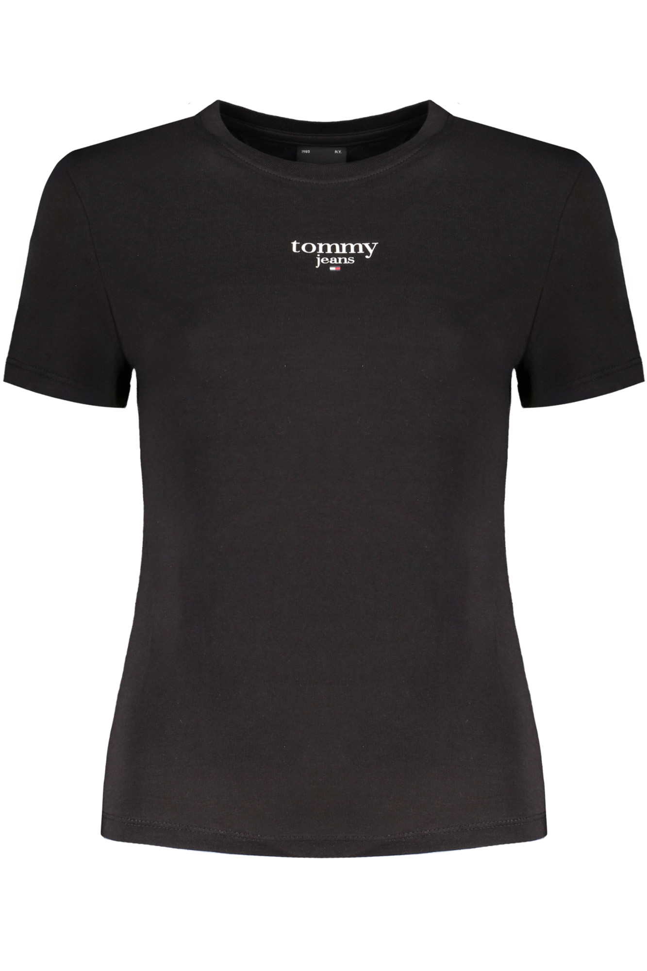 

Футболка женская Tommy Hilfiger из хлопка и вискозы с логотипом бренда, черный