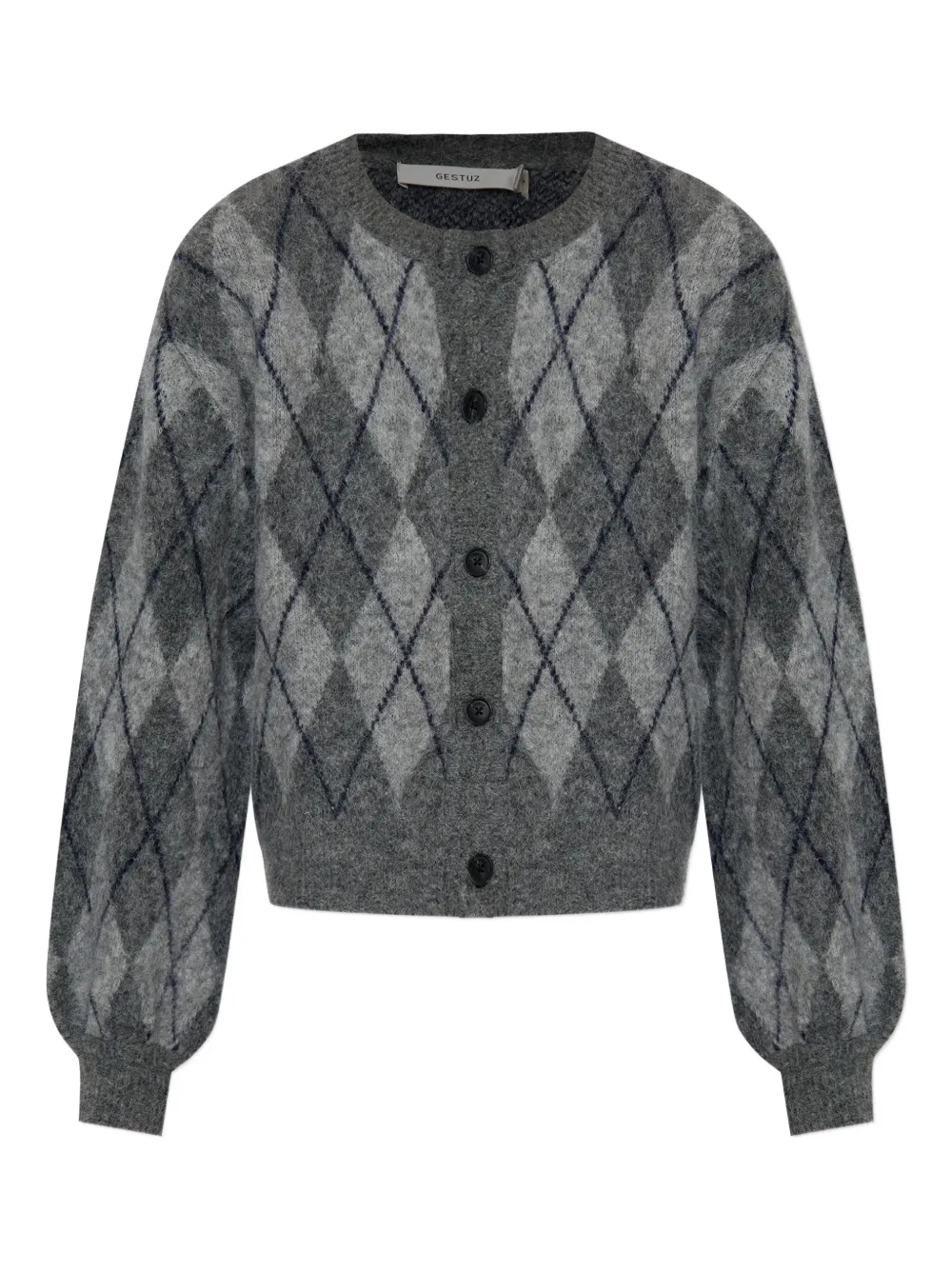 

Кардиган с ромбовидным узором Gestuz, серый