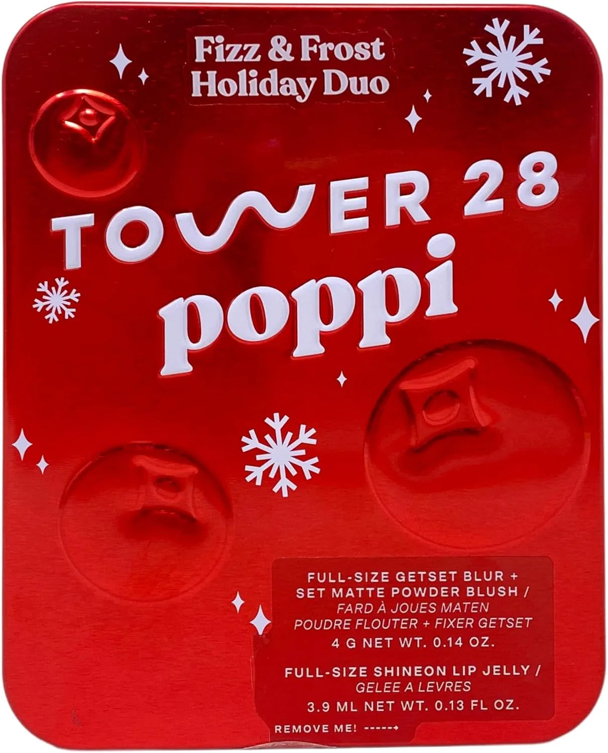 Набор для макияжа Holiday Makeup Duo Tower 28, румяна и блеск для губ, красный