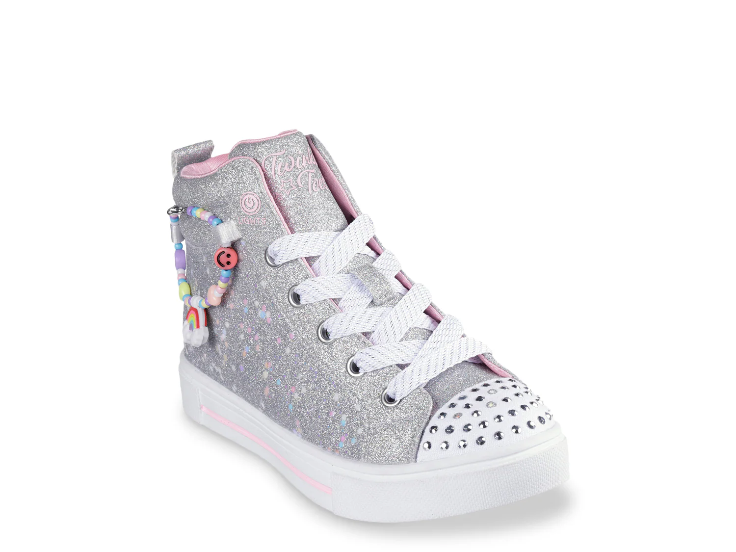 

Кроссовки Twinkle Toes Twinkle Sparks Charm Bestie High-Top Sneaker Skechers, серебряный/металлик