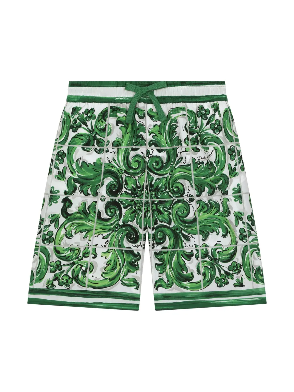 

Шорты с кулиской и принтом Majolica Dolce & Gabbana Kids, зеленый