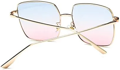 

Солнцезащитные очки 2027 года для женщин и мужчин: винтажные, большие, модные, унисекс, с металлической оправой и защитой от УФ-излучения UV400 MTZJH, Gold Gray