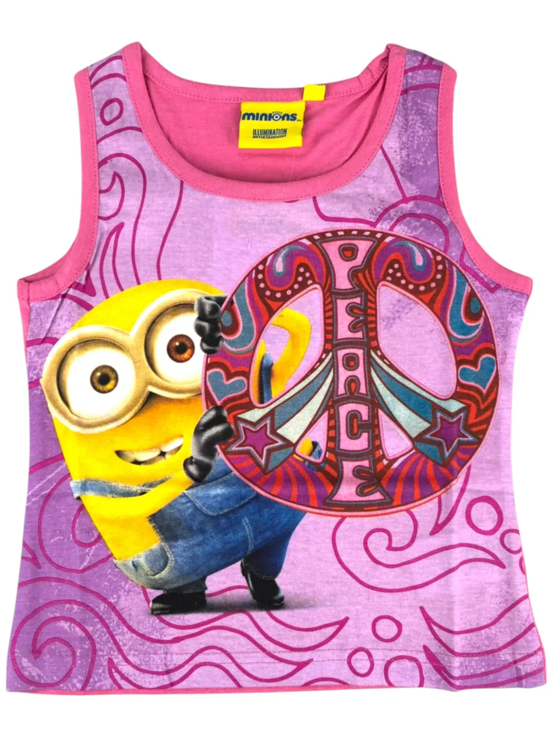 Футболка с изображением миньонов. Minions, Pink
