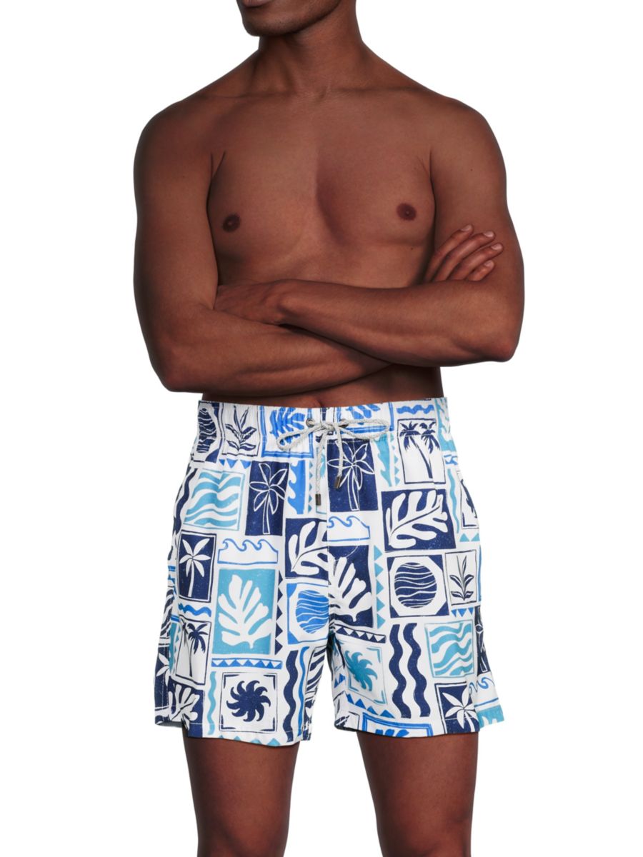

Шорты для волейбола Coastal Print, растягивающиеся в 4 стороны Vintage Summer, темно-синий