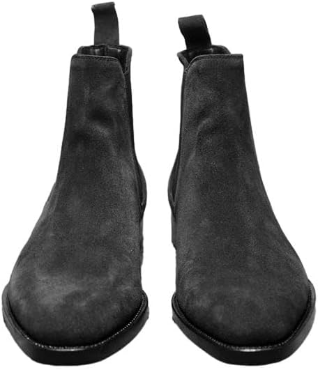 

Мужские ботинки челси, замшевые классические ботинки, мотоциклетные ботинки в стиле милитари, ботинки-чукка из искусственной кожи, ботинки без шнурков Xbtevudak, черный