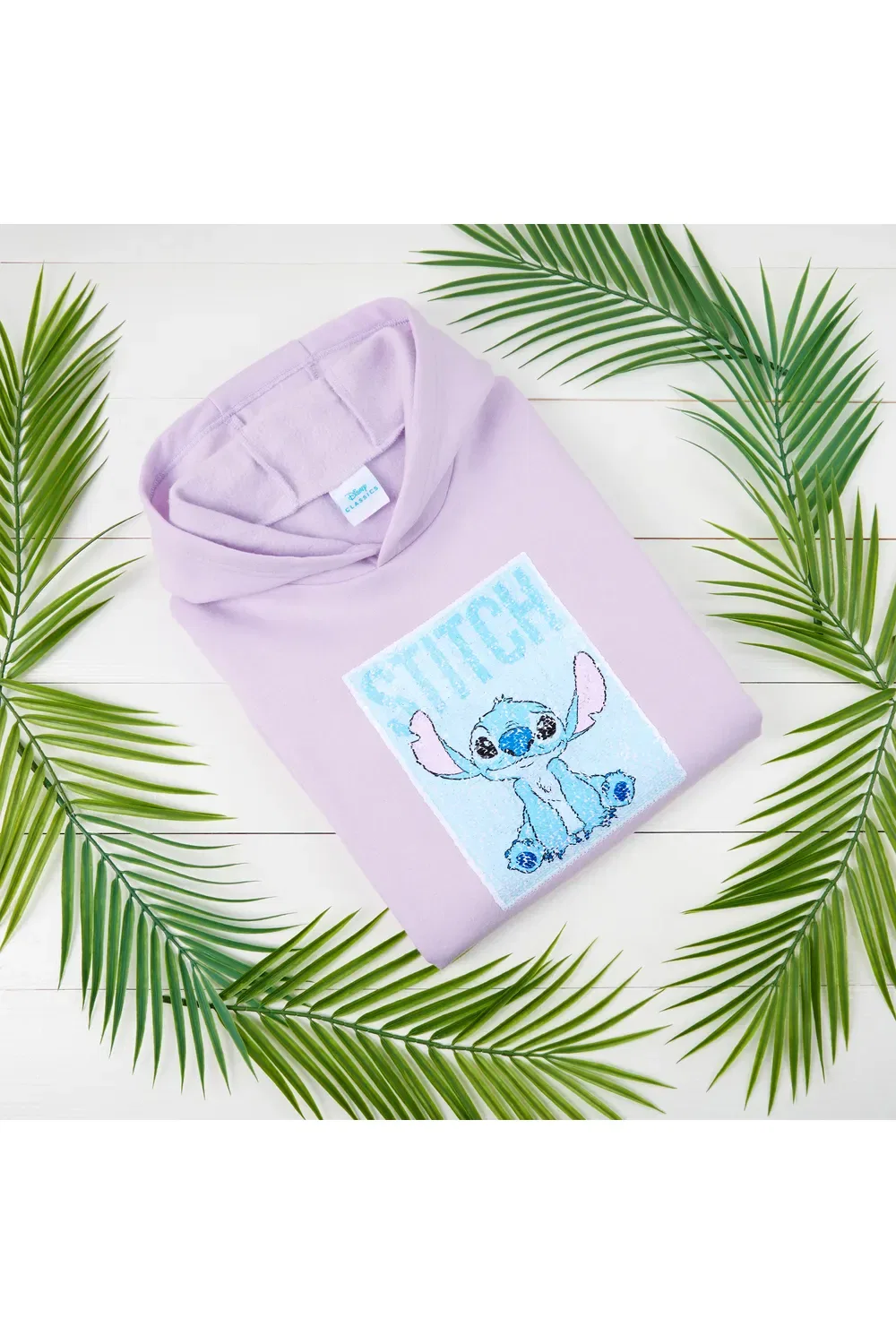 Детский худи с реверсивными пайетками Stitch Disney, фиолетовый — фото 3