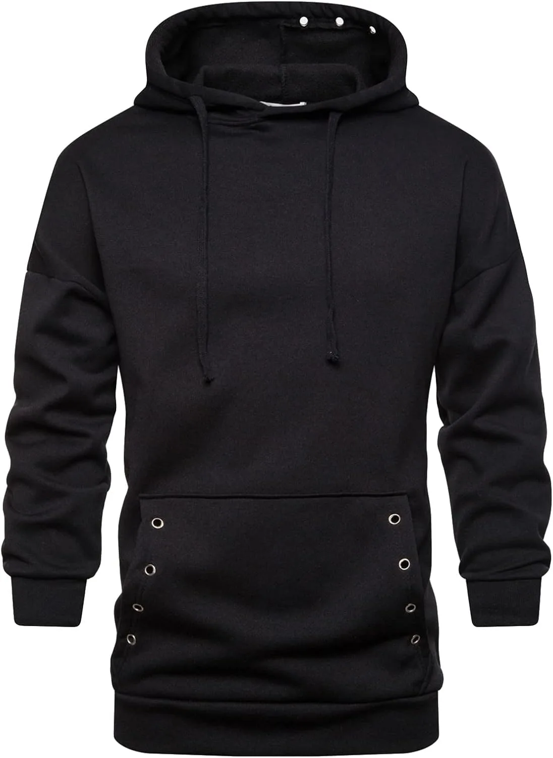 

JEsilunmaMY мужская толстовка с капюшоном на осень, длинный рукав, карман, однотонная