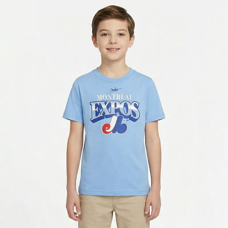 Футболка MLB Pre School с круглым вырезом Nike, Light Blue — фото 4