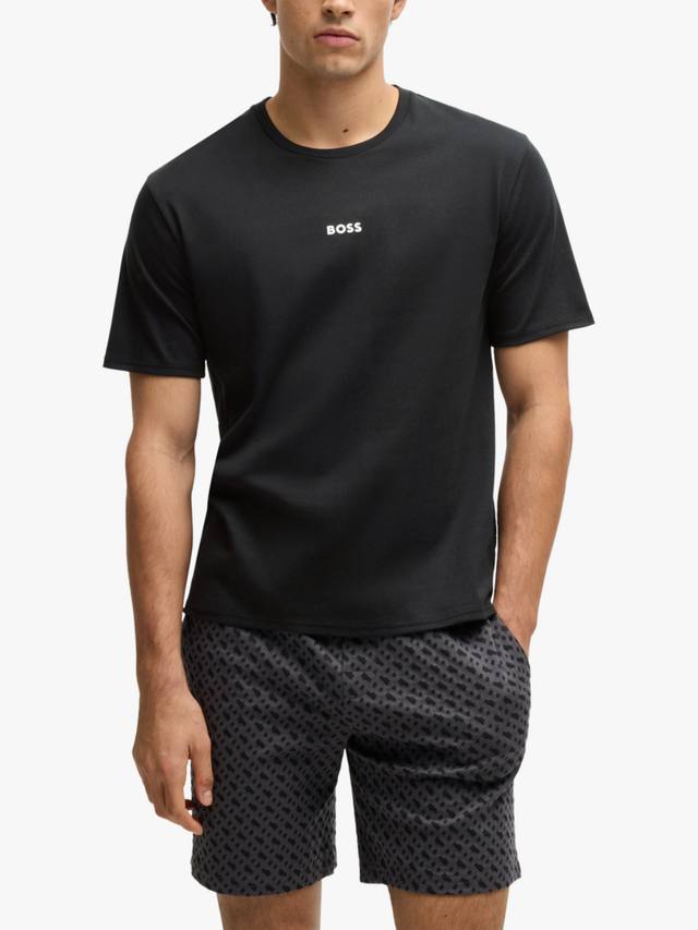 

Хлопчатобумажная футболка с логотипом HUGO BOSS, черный/разноцветный