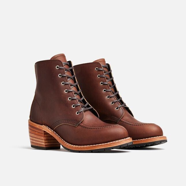 Red Wing Heritage Clara 3406 ботинки женские коричневые кожаные на шнуровке с квадратным каблуком Red Wing Shoes
