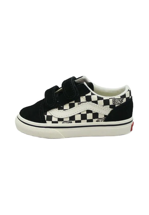 Детские кроссовки в стиле олдскул с геометрическим клетчатым узором Vans, Nero