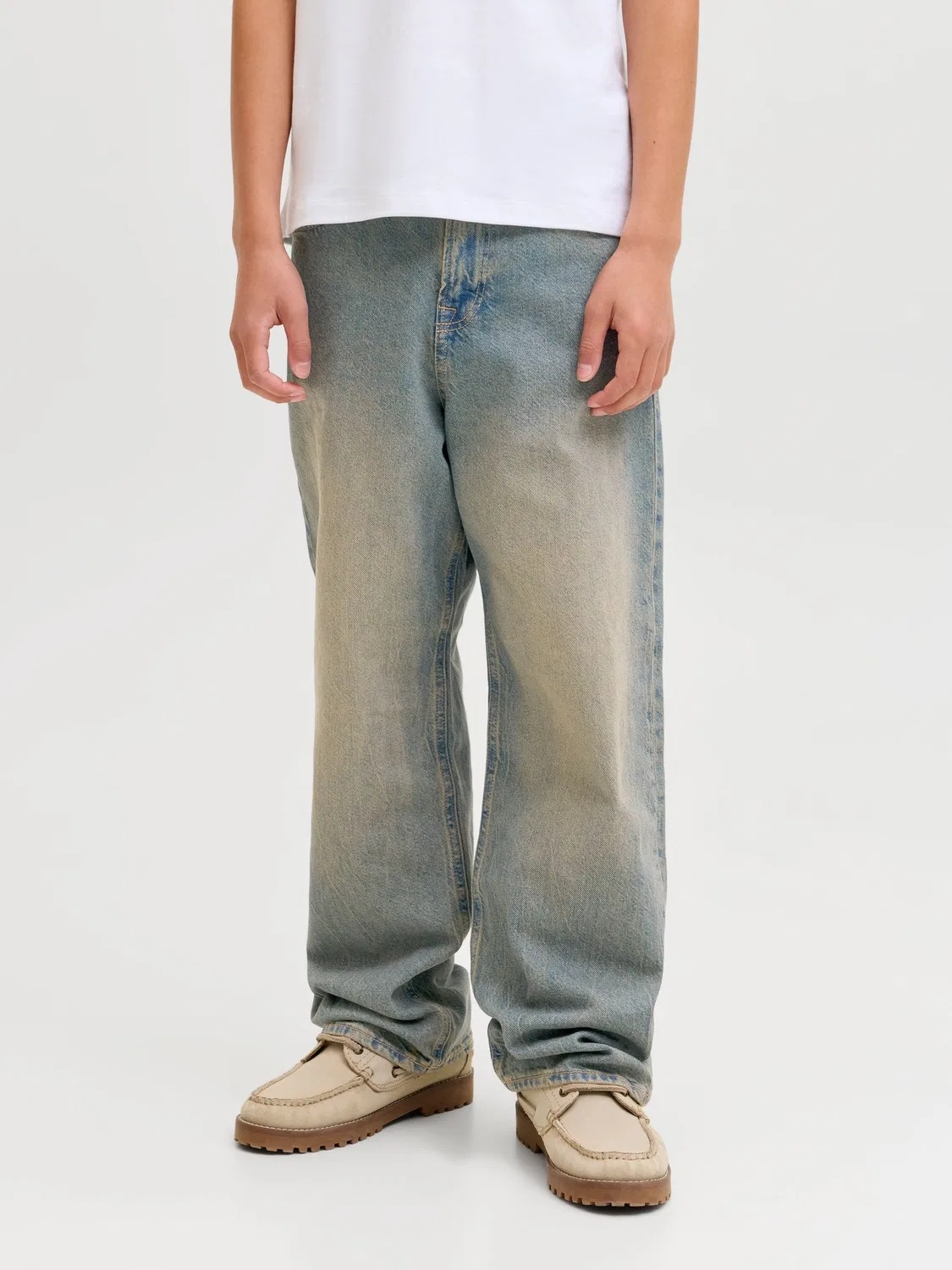 Джинсы baggy fit синие джинсовые, JACK & JONES Junior, синий деним — фото 3