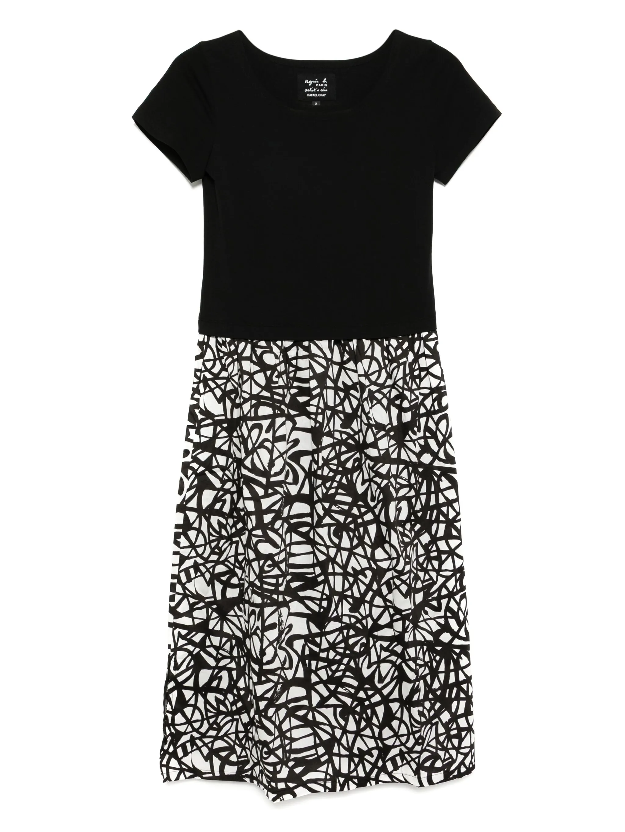 

Клетчатое платье Agnès B., черный