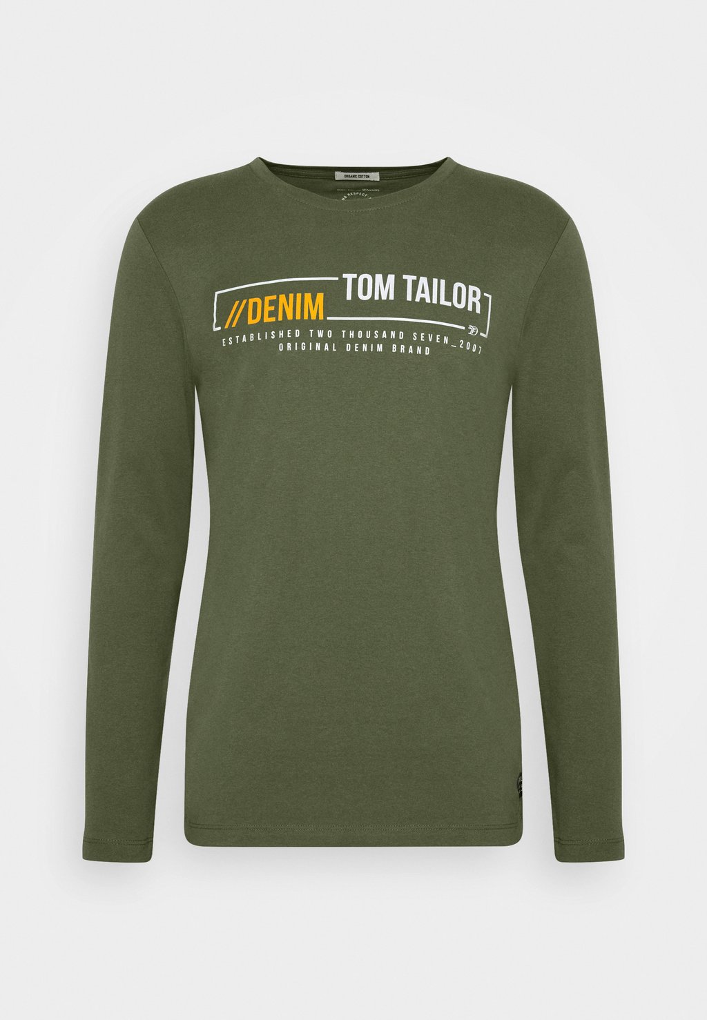 

Лонгслив LONGSLEEVE WITH CHEST PRINT TOM TAILOR DENIM, оливковый
