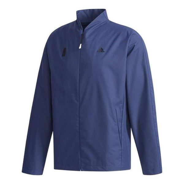 

Куртка Men's adidas Logo Printing Solid Color Stand Collar Jacket Autumn Blue, синий
