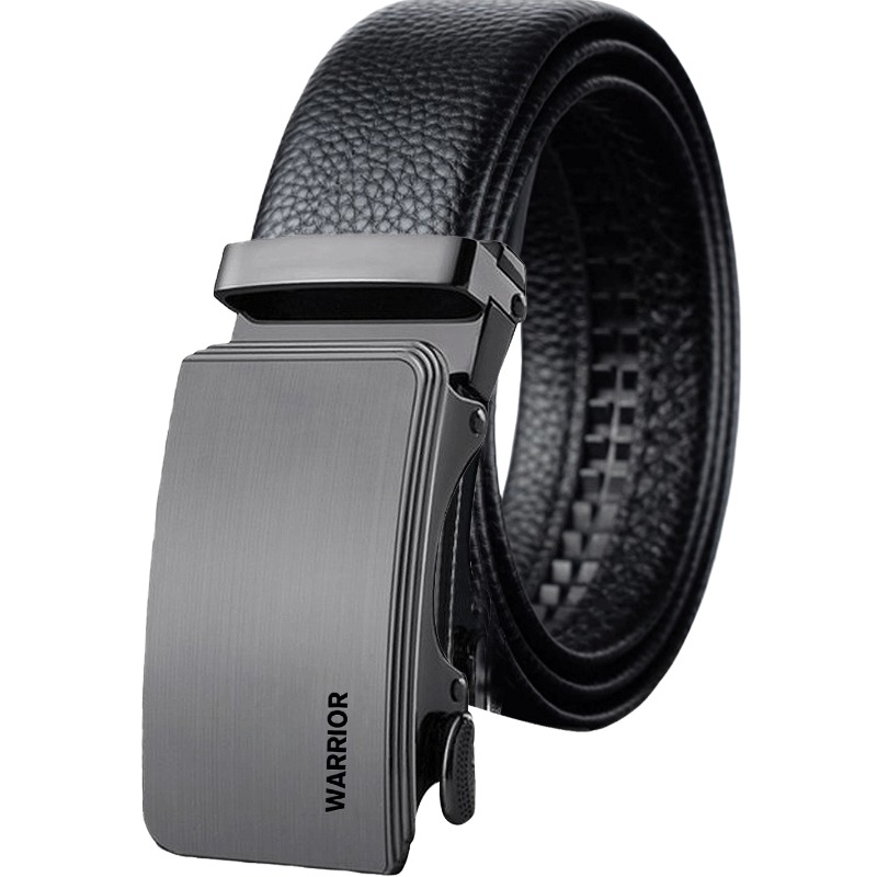 

Кожаный ремень мужской 35 WARRIOR, черный gunmetal automatic buckle