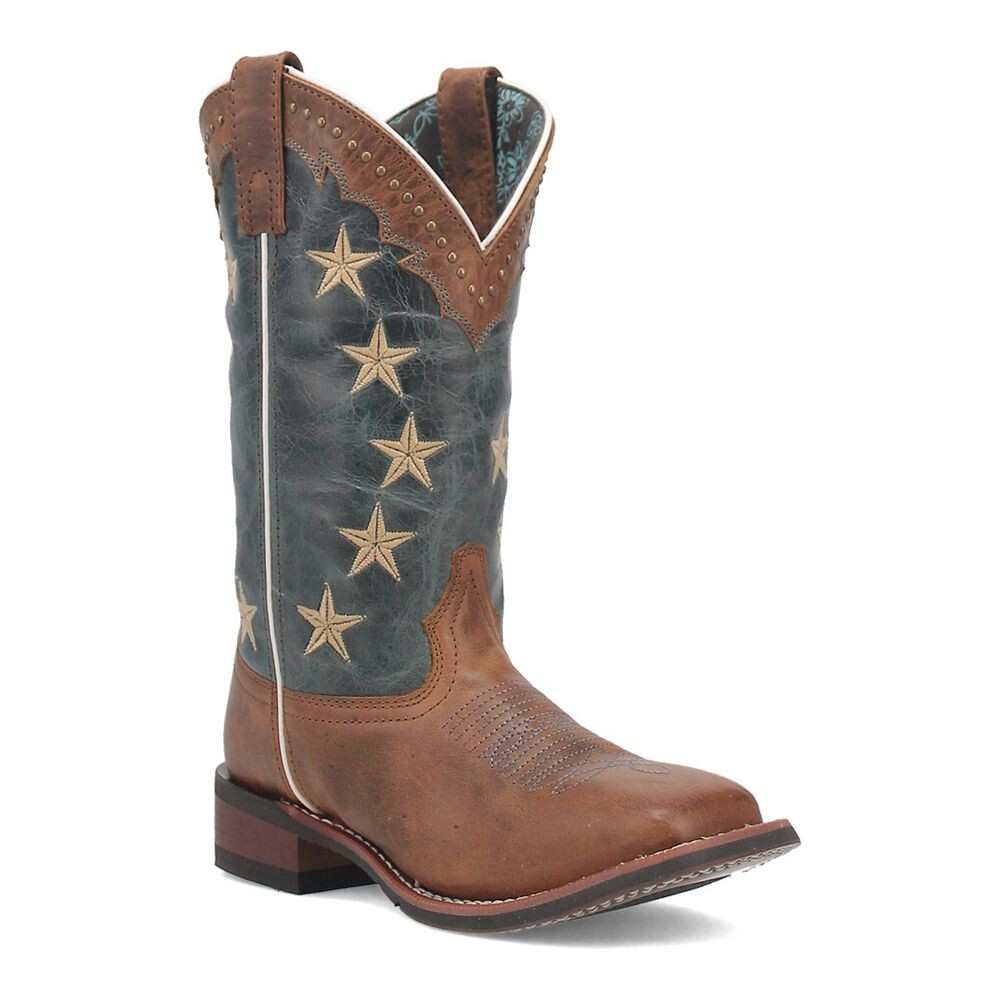 

Женские кожаные ковбойские сапоги Laredo Early Star, цвет Tan Blue Denim