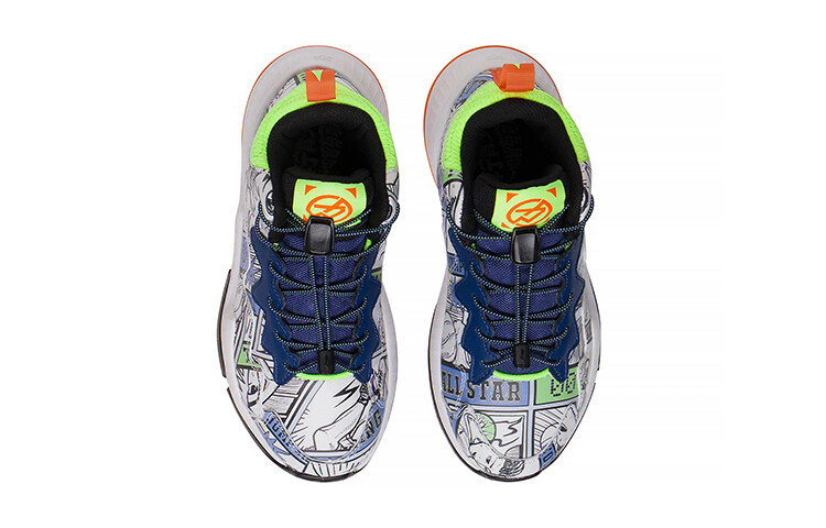 Детские баскетбольные кроссовки GS Mid-top Белый/Королевский синий Lining Young — фото 4