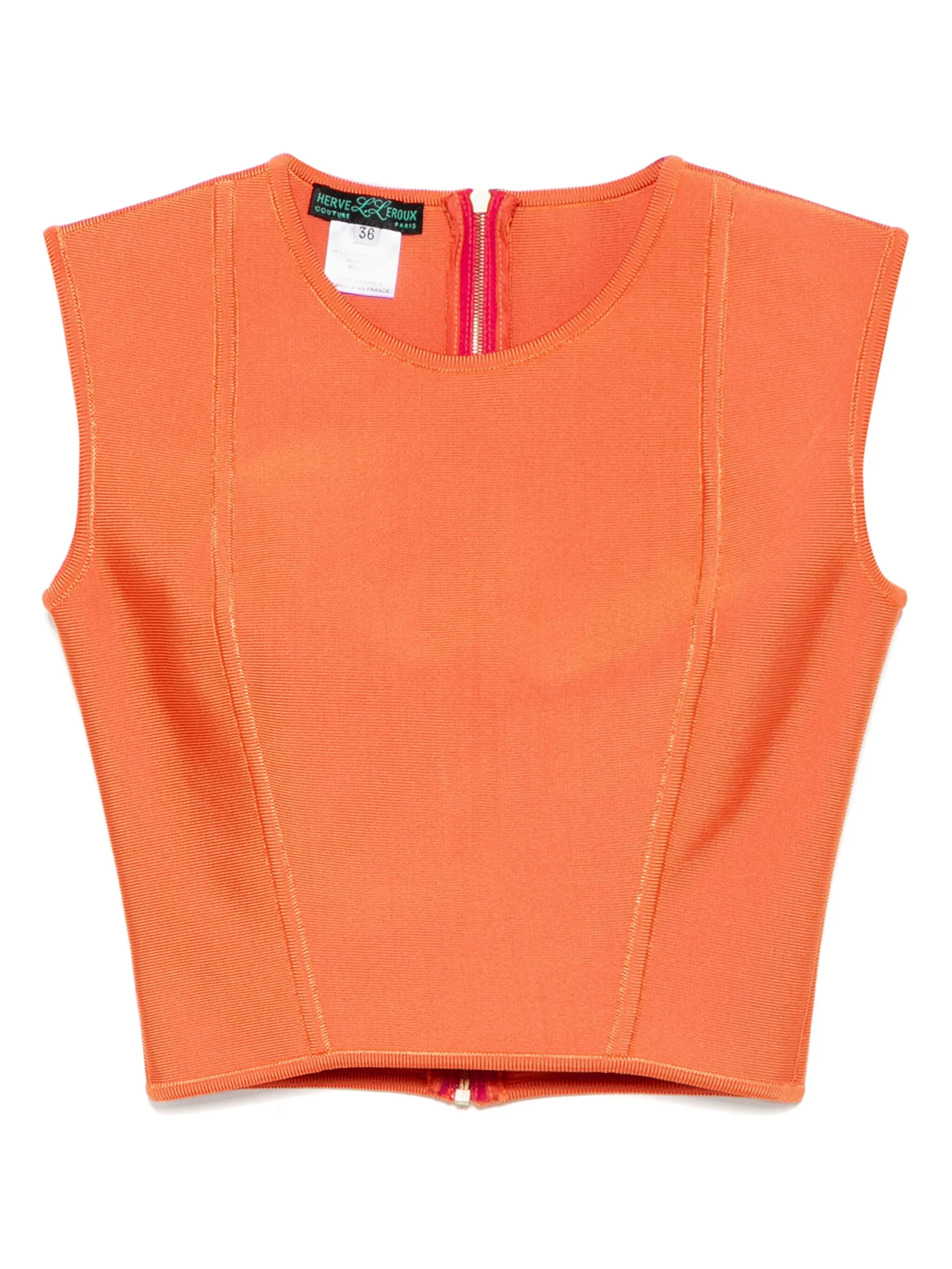 

Укороченный топ без рукавов Herve L. Leroux, оранжевый