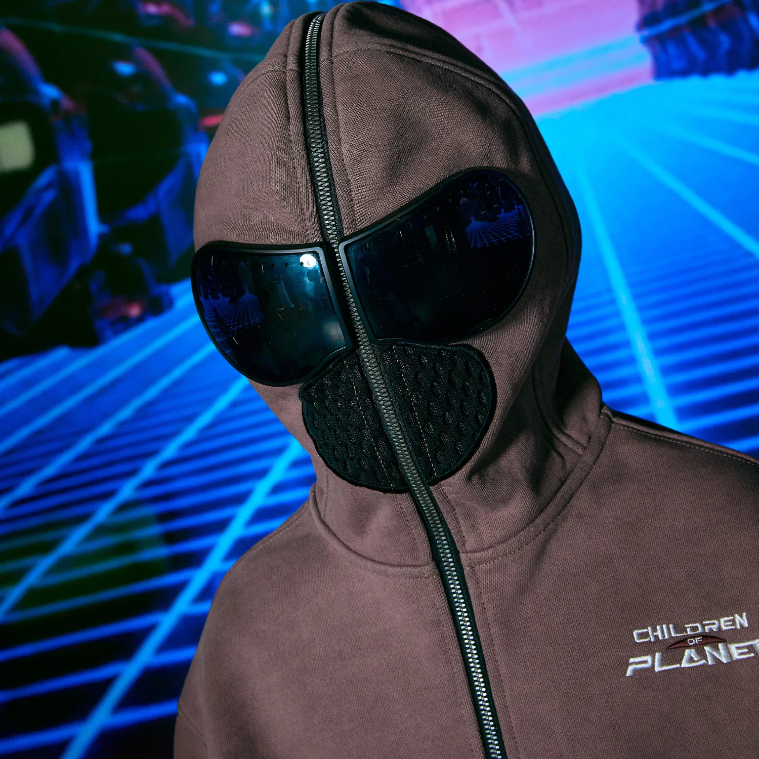 Детская толстовка на молнии Kuiper Faded Goggle Sweat, терракотовая, от Children Of Planet — фото 2