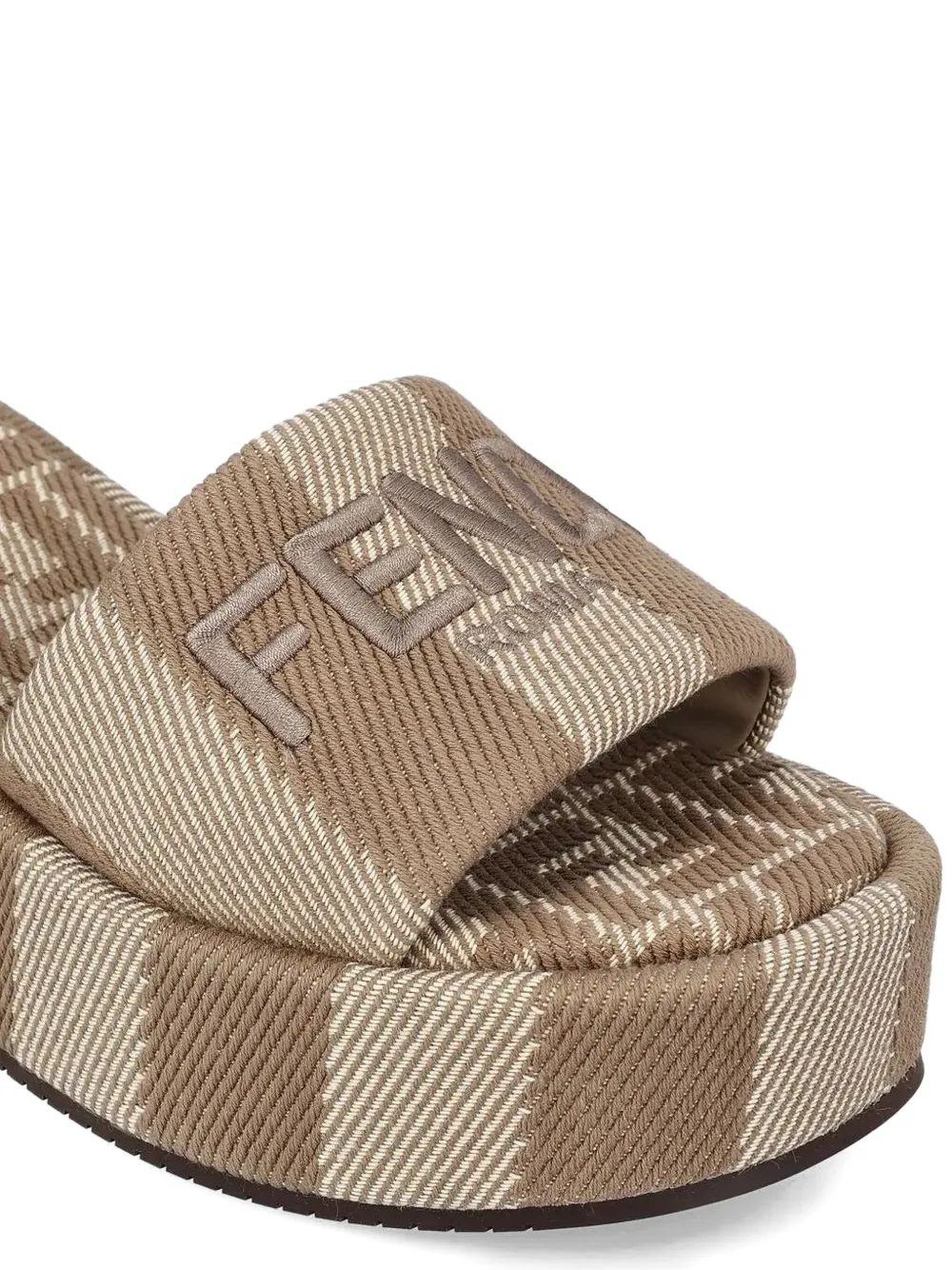 Сандалии на платформе в полоску Sunshine высотой 60 мм FENDI, нейтральный — фото 4