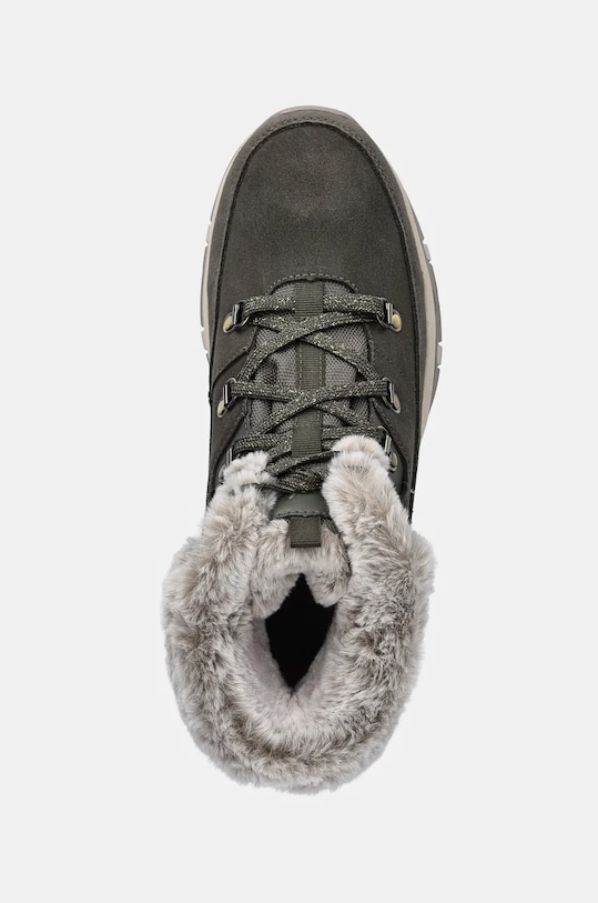 Зимние ботинки женские Skechers Trego Snow Worries из замши и искусственного меха, зеленый — фото 4