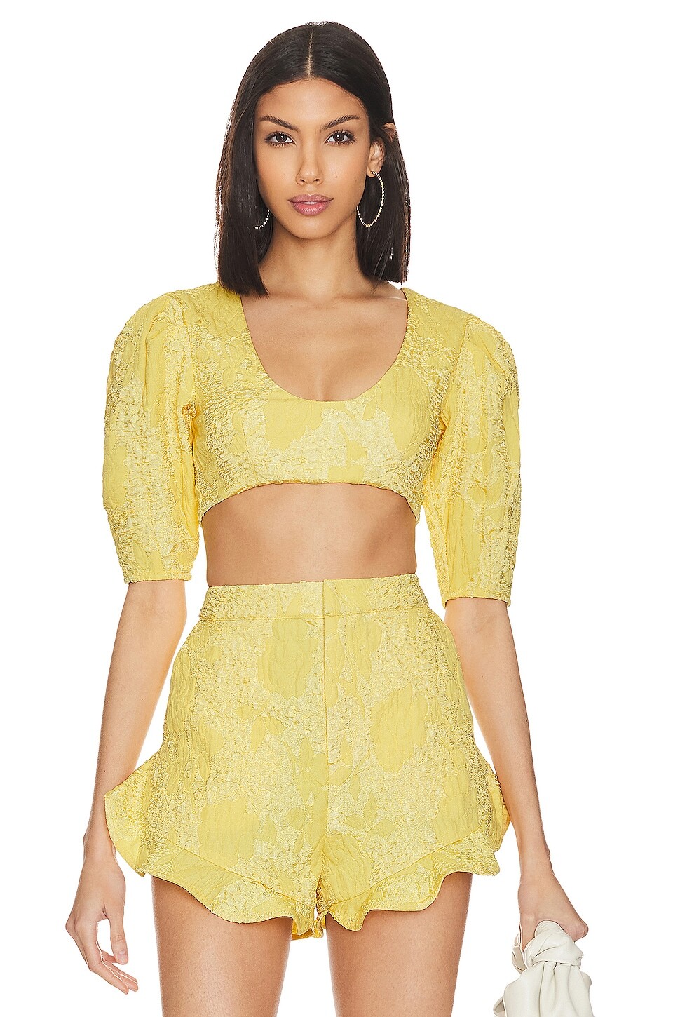 

Топ Camila Coelho Kahlo Crop, цвет Buttercream Yellow