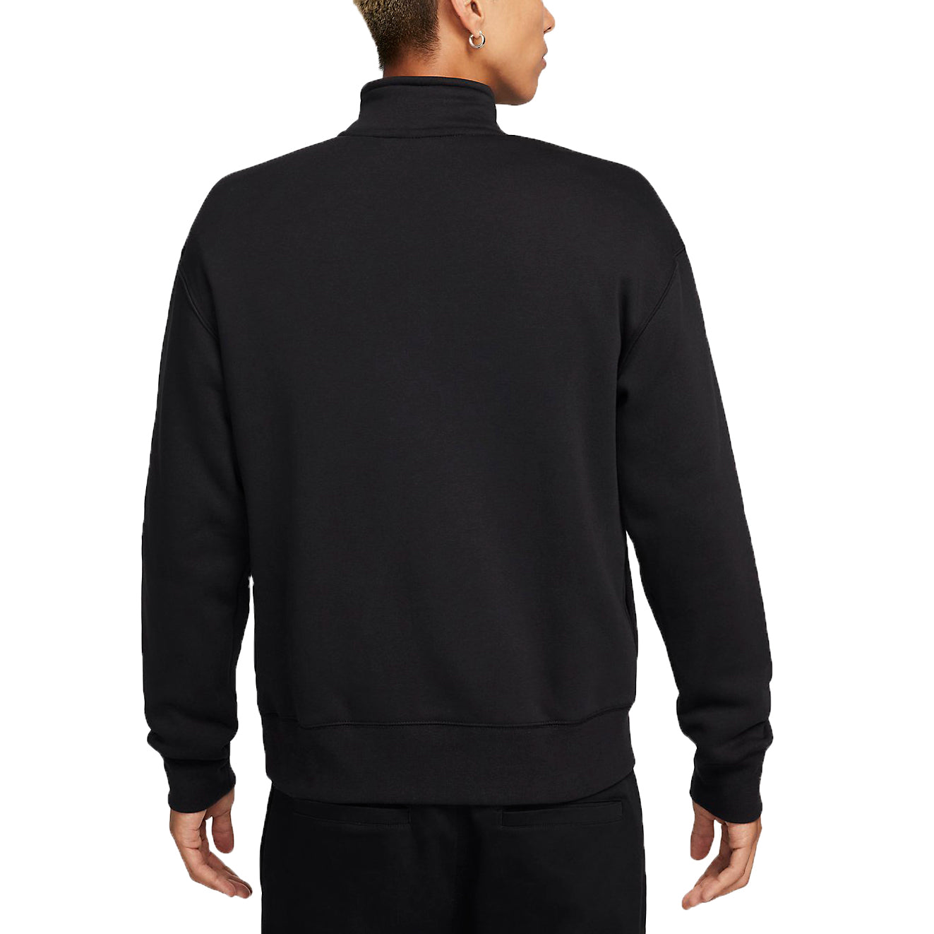 Спортивная толстовка Nike Sportswear Club Fleece Half Zip Sweatshirt (Asia Sizing) 'Black' FQ7976-010, черный — фото 2