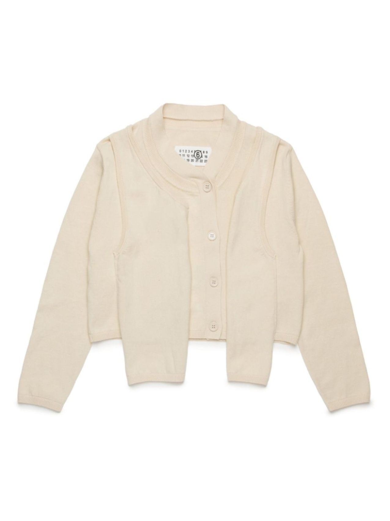 

Многослойный кардиган MM6 Maison Margiela Kids, нейтральный цвет