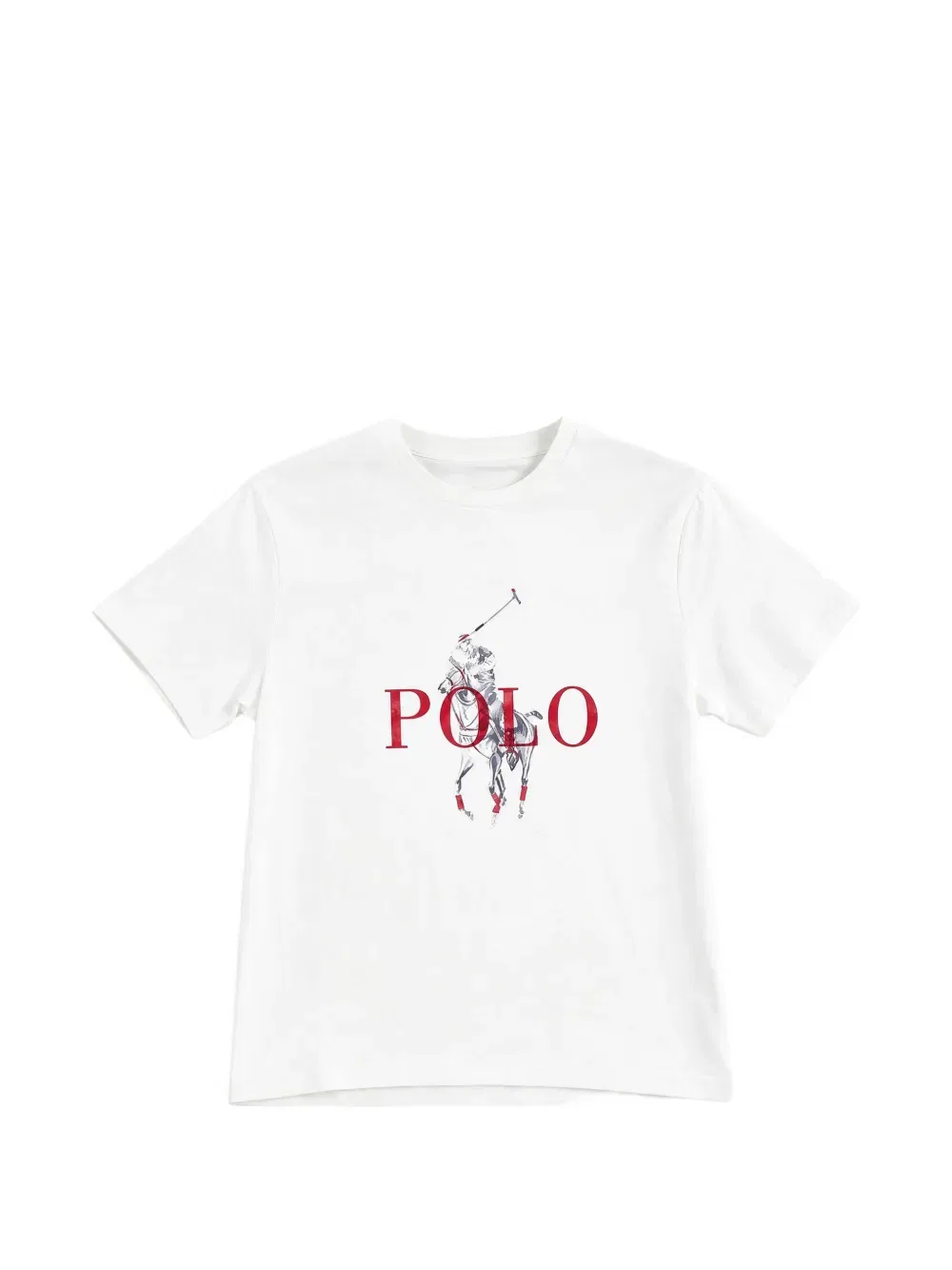 Футболка с логотипом и изображением большого пони Polo Ralph Lauren Kids, белый