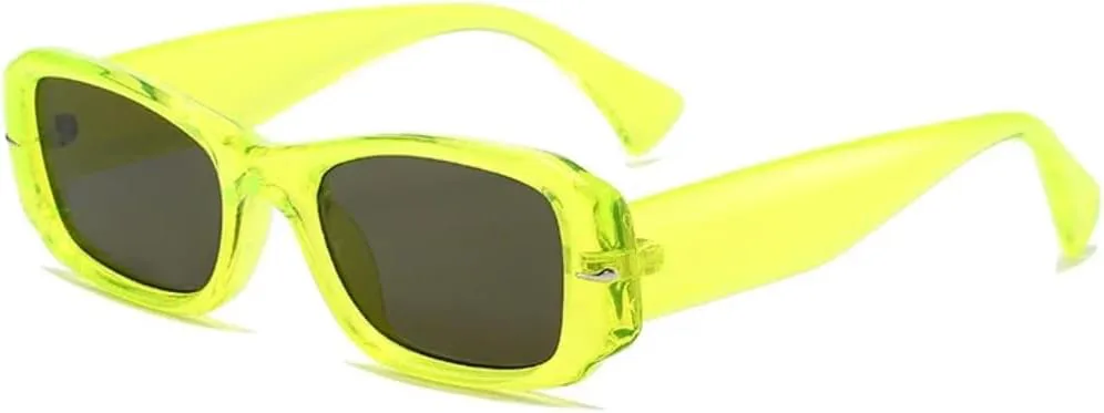 

Модные прямоугольные солнцезащитные очки для женщин в стиле панк с заклепками, градиентные, защита от УФ-излучения UV400, для мужчин в стиле ретро VFDHN, Green Black