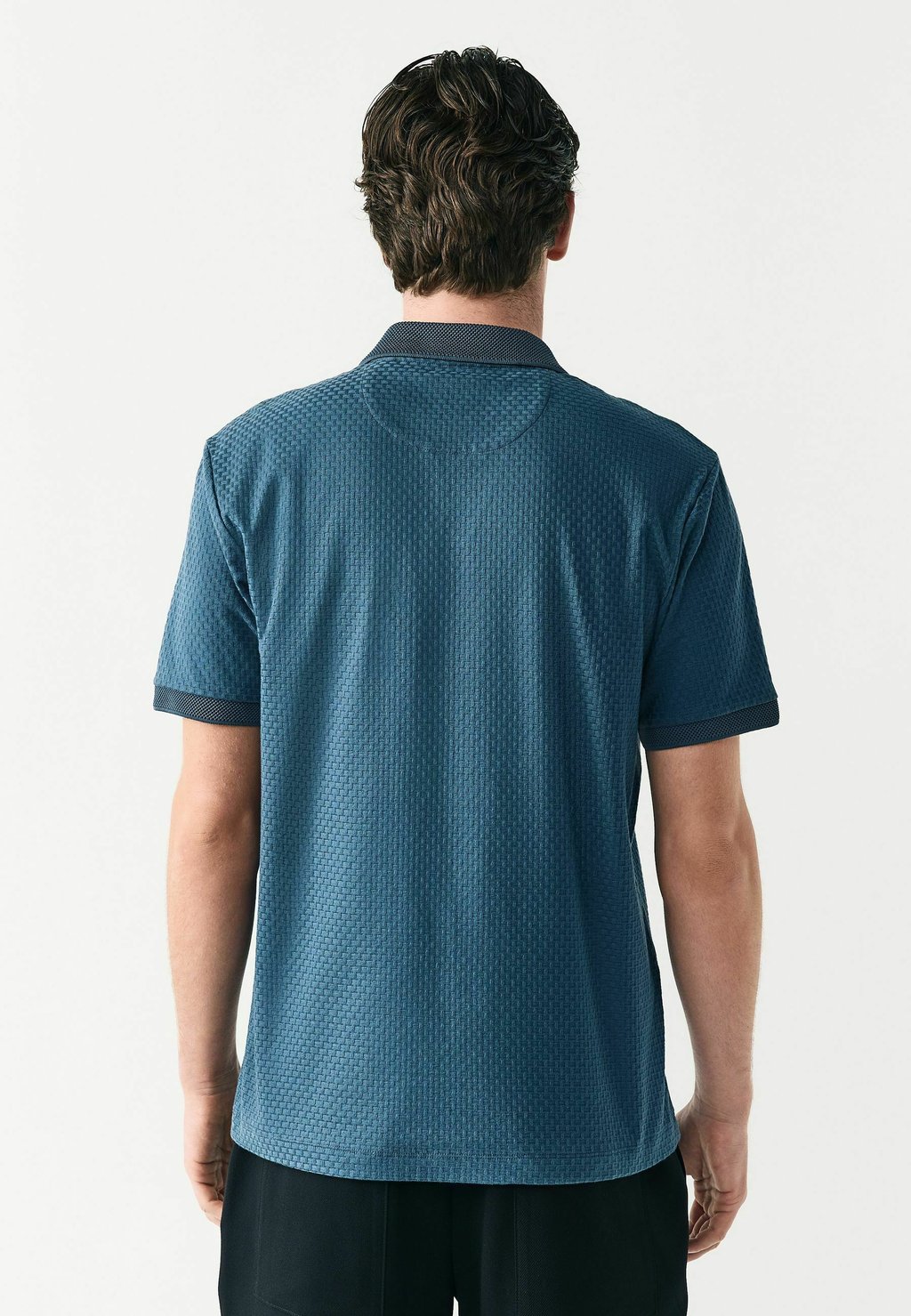 Рубашка поло REGULAR FIT TEXTURED CUBAN COLLAR Next, синий — фото 3