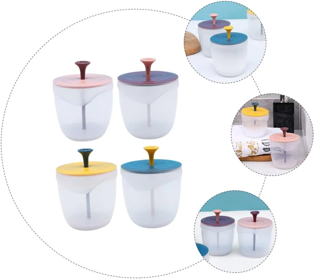 Набор для ухода за кожей Bubble Cup с пенным устройством Autsuppl, 4 шт, разноцветный — фото 3