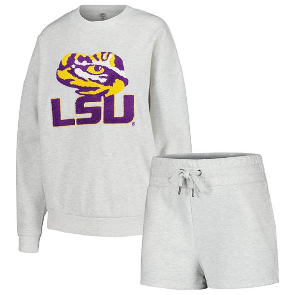 

Женский комплект для сна ash lsu tigers team effort: худи и шорты Gameday Couture
