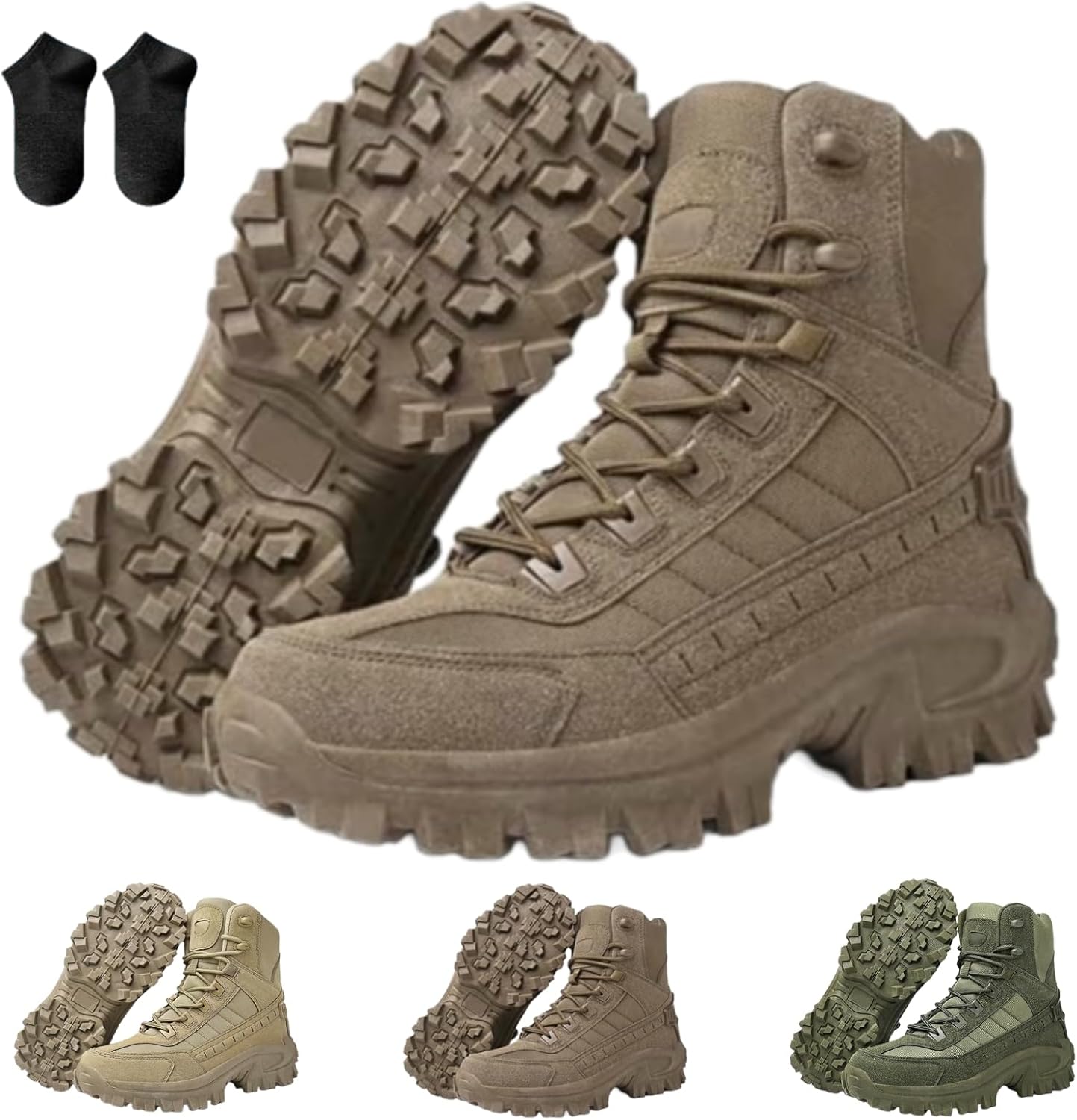 

Мужские ортопедические защитные ботинки от проколов, водонепроницаемые ботинки для походов против растяжений, легкие тактические боевые ботинки Generic, коричневый