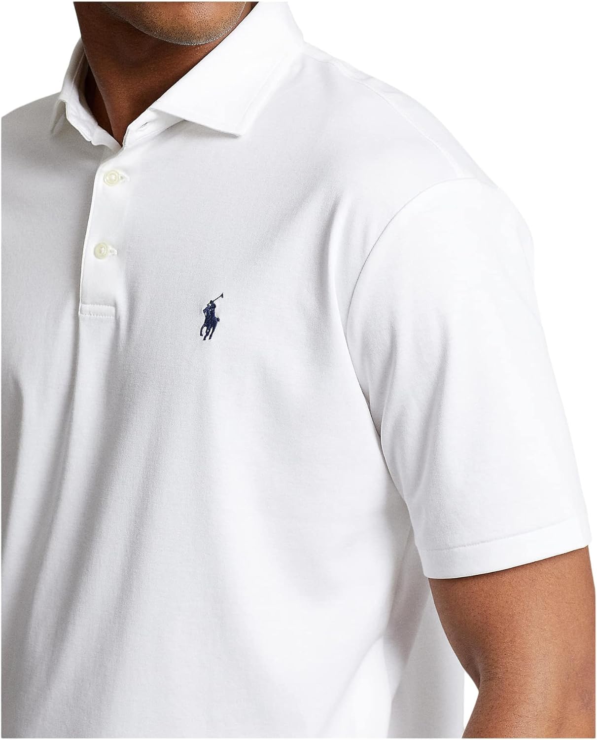 POLO RALPH LAUREN Мужская классическая футболка-поло из мягкого хлопка, White — фото 3