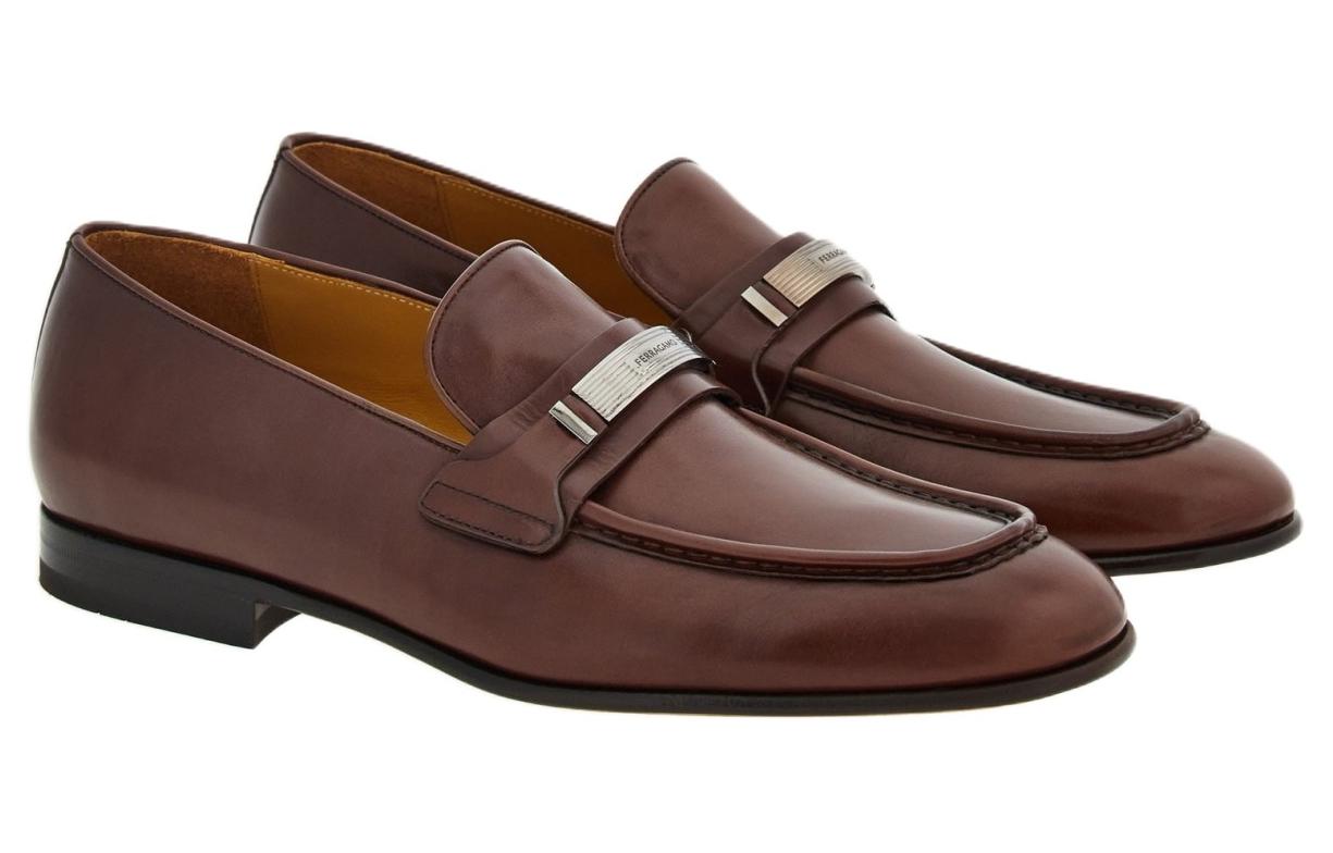 Кожаные лоферы с логотипом Ferragamo, коричневый — фото 4