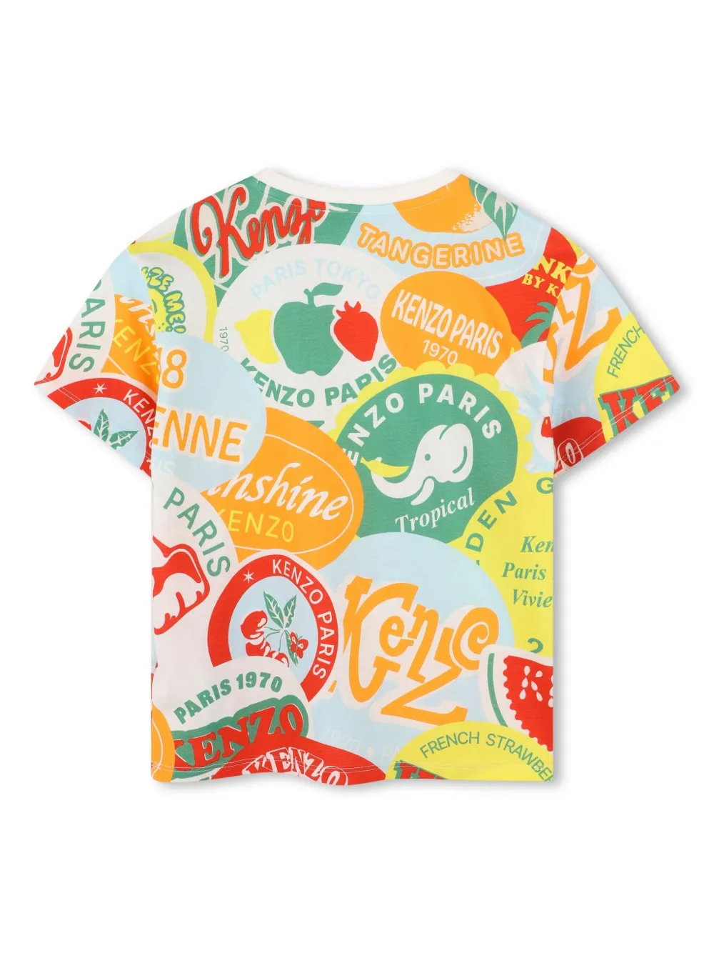 Футболка с графичным принтом Kenzo Kids, белый — фото 2