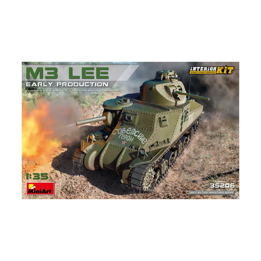 

M3 Lee — раннее производство с полным интерьером, WWII Military Miniatures Series (1:35) (MiniArt Models)