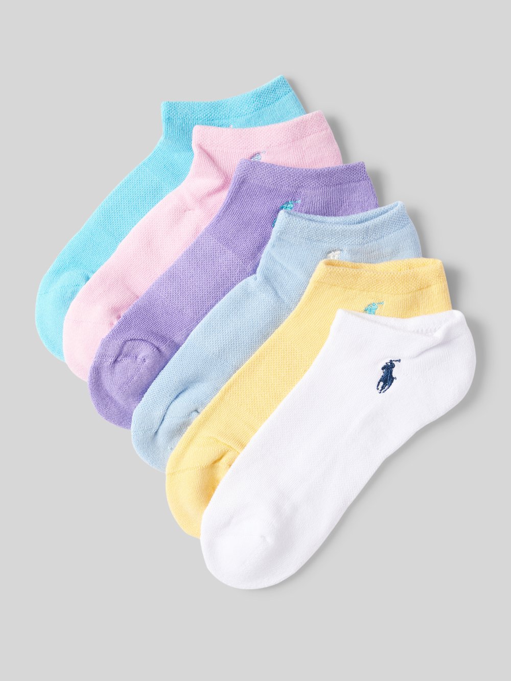 

Носки-кроссовки с этикеткой в ​​упаковке по 6 штук Polo Ralph Lauren, светло-розовый