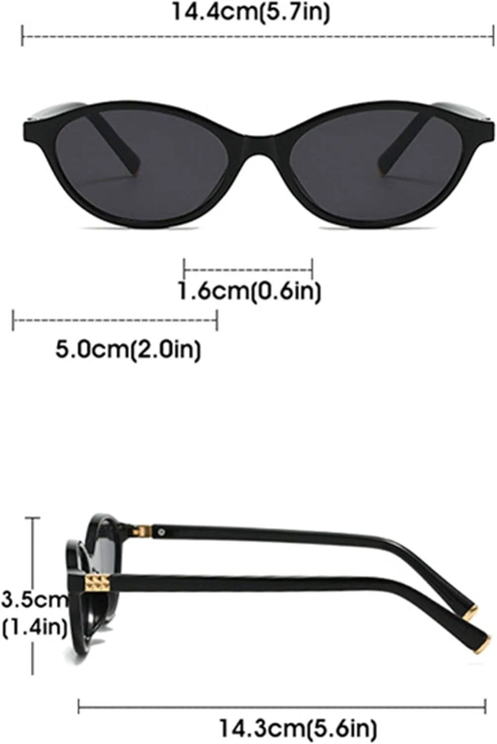 

Солнцезащитные очки Bullabulling в стиле ретро, ​​овальные, для женщин, стильные «кошачий глаз», в стиле 90-х, легкие, узкие, с модной защитой от УФ-излучения, C5