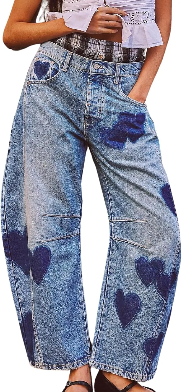 

Джинсы Barrel Women Wide Leg Button Fly Boyfriend Mid Rise