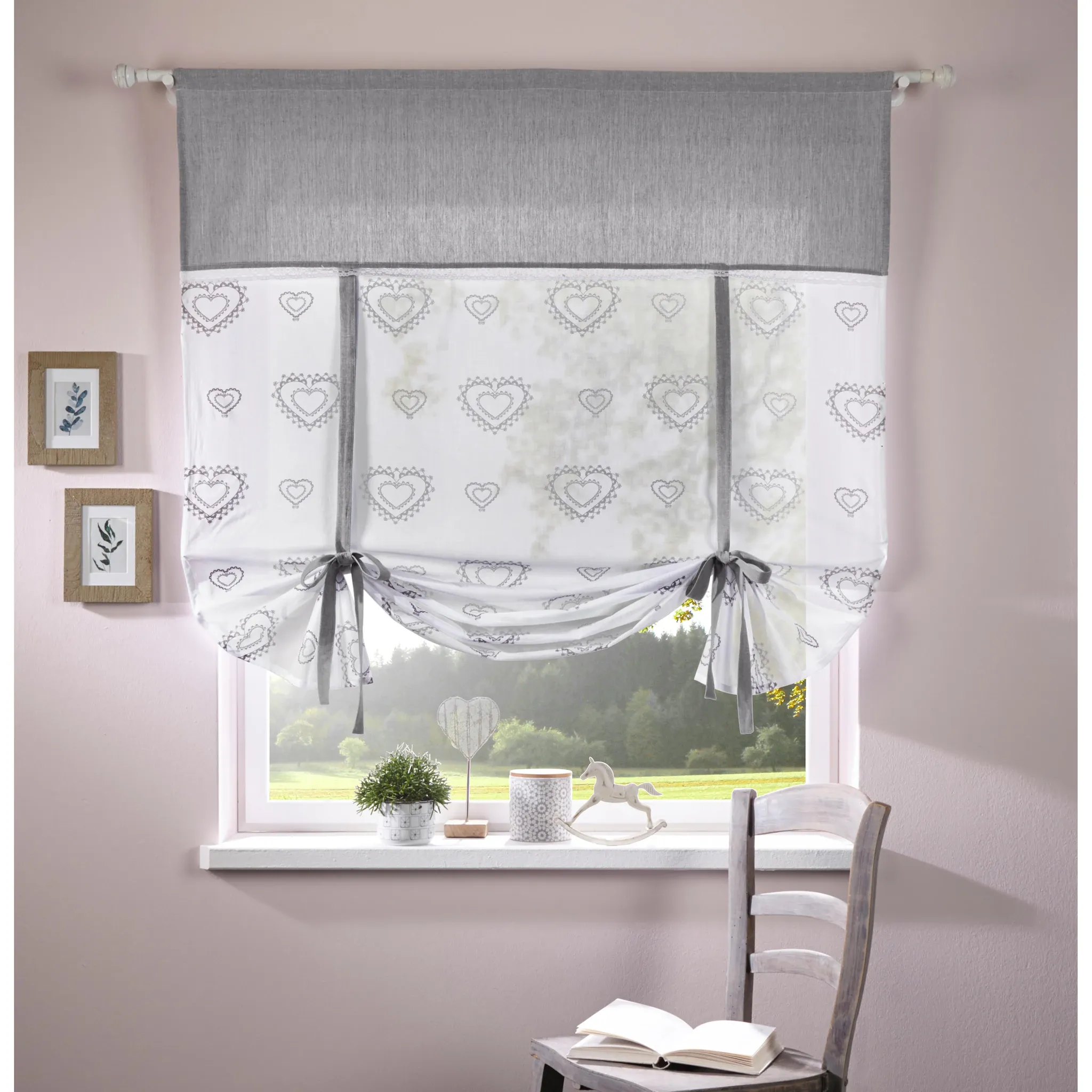 

Шторы для дома «Луи», (1 шт.), полупрозрачные, устойчивые, с принтом на одной стороне Home Affaire, серый