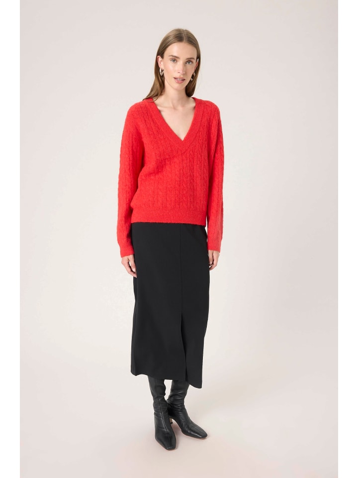 

Soaked in Luxury Вязаный свитер SLVespera, прямой крой, цвет Red Alert