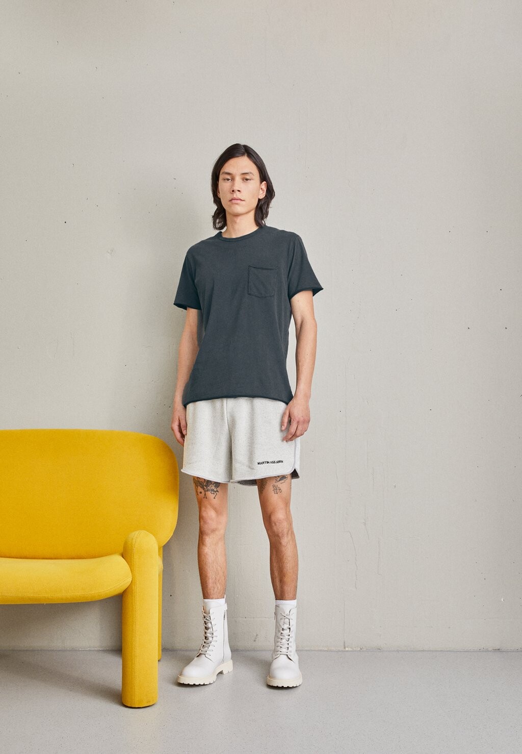 

Футболка базовая MILES TEE rag & bone, цвет darkgrey