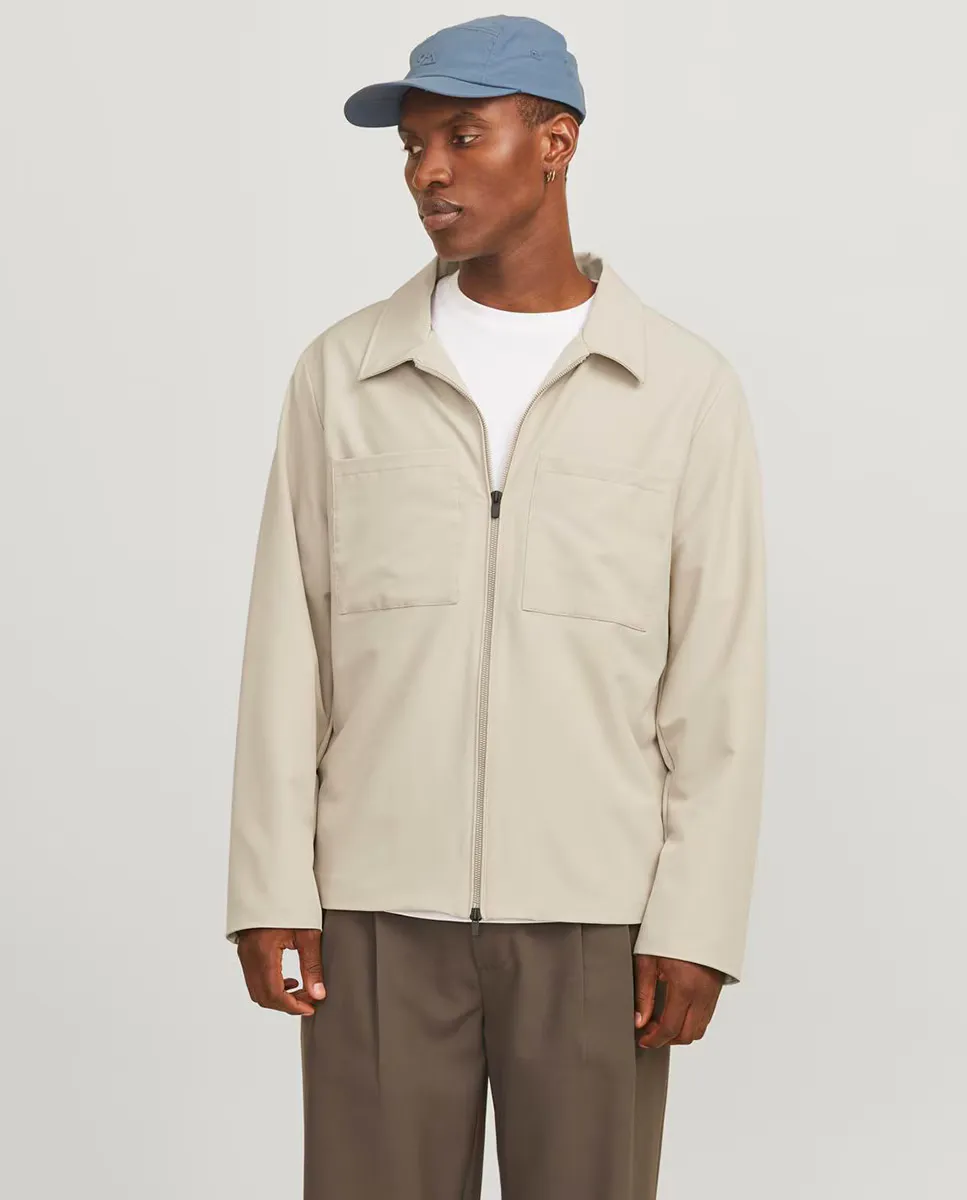 

Легкая мужская куртка с передними карманами и застежкой-молнией Jack & Jones, бежевый