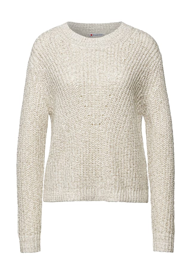 

Ребристая отделка свитера Street One, бежевый