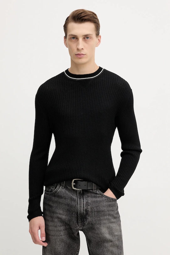 

Шерстяной свитер Armani Exchange, черный