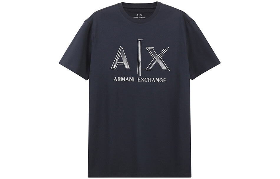 

Футболка мужская темно-синяя Armani Exchange, темно-синий