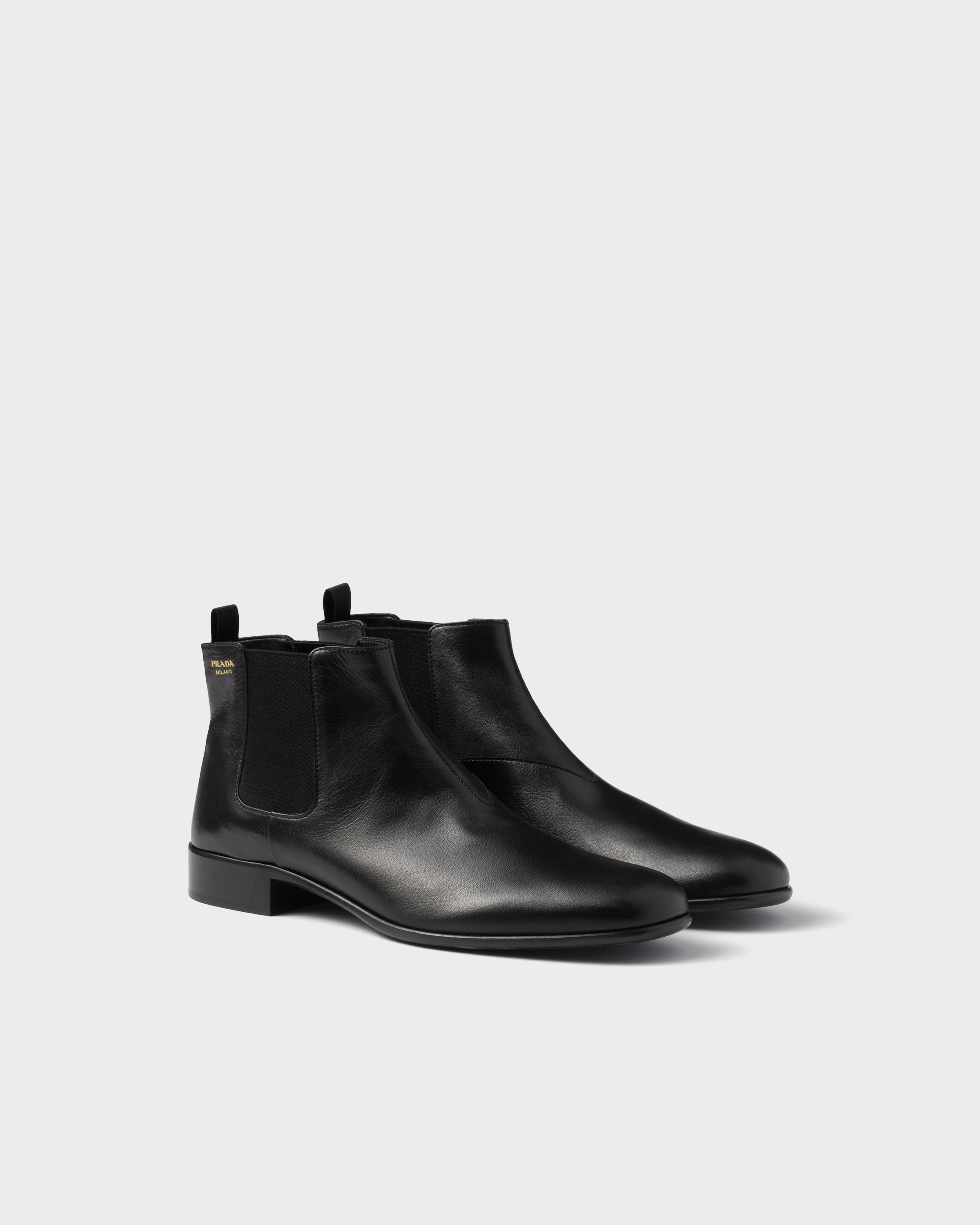 Кожаные ботильоны Prada, черный